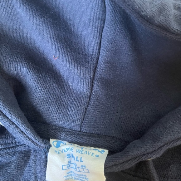 VTG Champion Reverse Weave Full Zip Navy Blue Hoodie Sweatshirt - Small - Picture 8 of 9